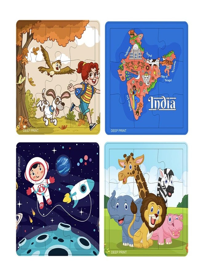 Deep Print Jigsaw Puzzle for Children (Wooden Puzzle) - 9 Pieces (Pack of 4) - Image 1